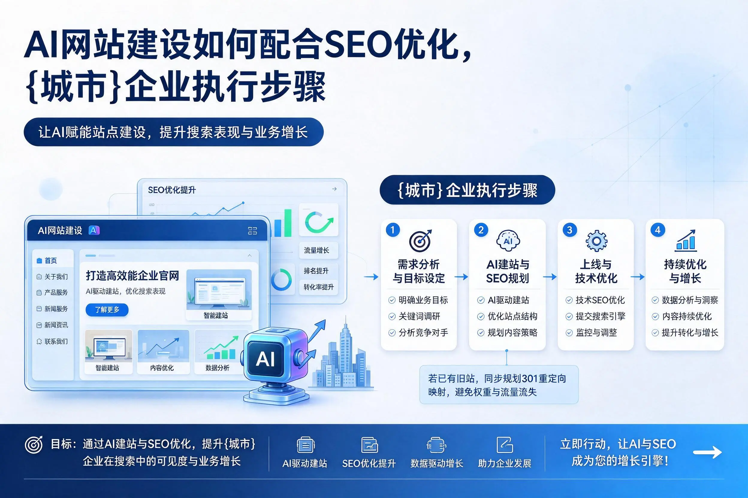 AI网站建设如何配合SEO优化,攀枝花企业执行步骤